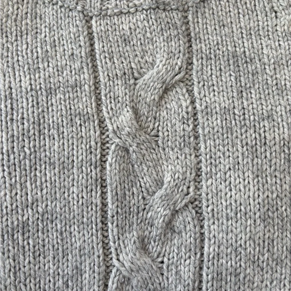 Fenn Wright Manson Size Small Gray Acrylic Wool Blend Turtleneck Cable Sweater